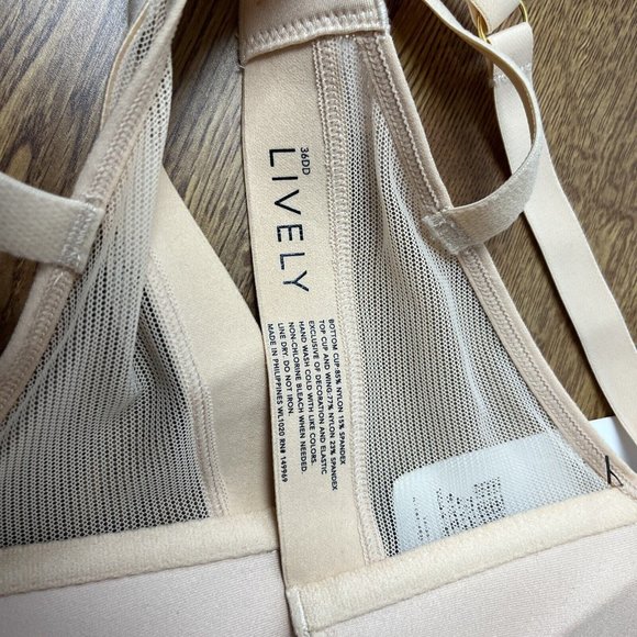 Lively The Mesh Trim No-Wire Nude Bra NWT - Picture 5 of 6